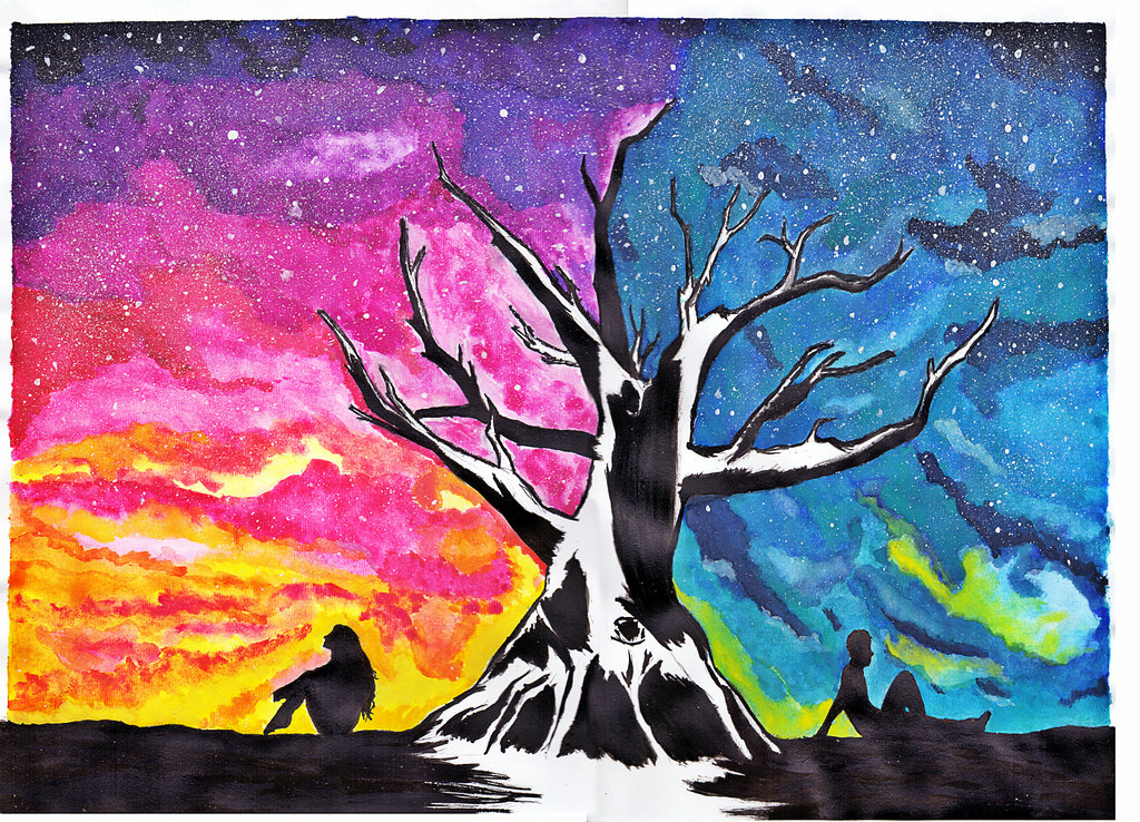 1024x738 Two Different Worlds By Celldweller89 - Two Different Worlds Painting