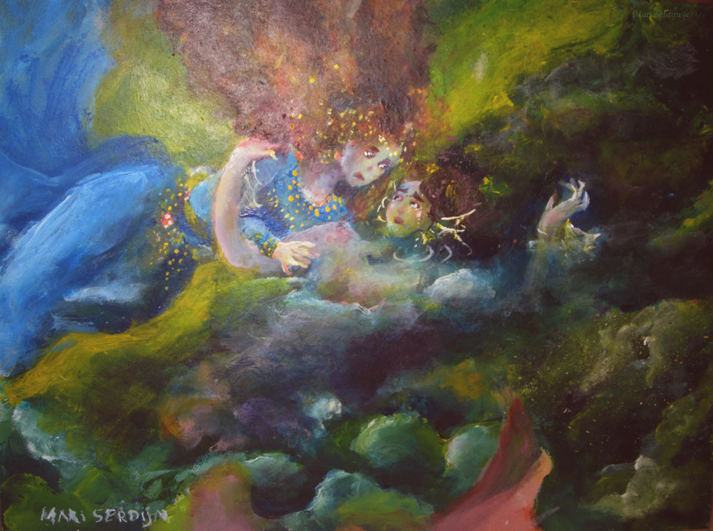 1000x745 Two Different Worlds By Chiusai - Two Different Worlds Painting