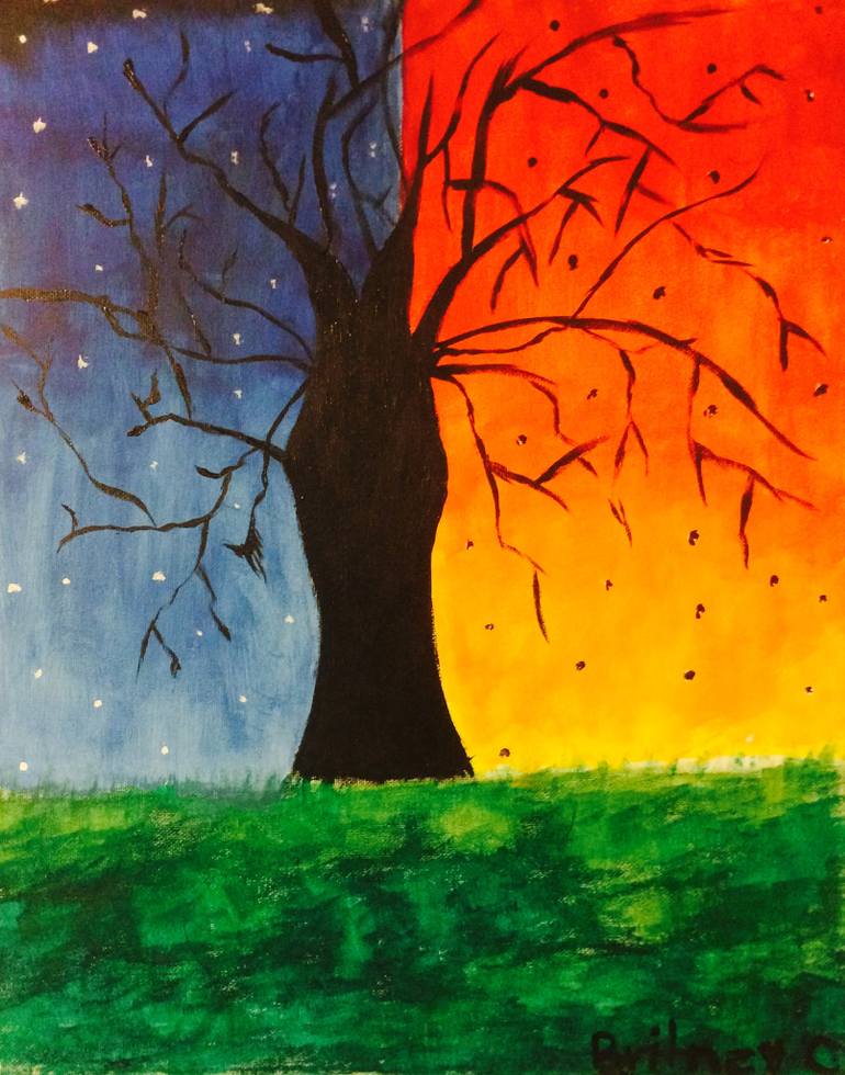 770x980 Saatchi Art Two Worlds Painting By Britney Chen - Two Different Worlds Painting