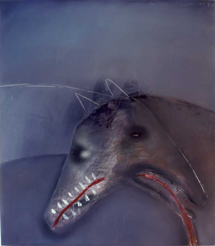 698x800 Holly Roberts One Painting - Two Dogs Painting