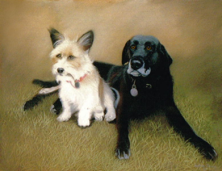 778x600 Pet Portraits - Two Dogs Painting