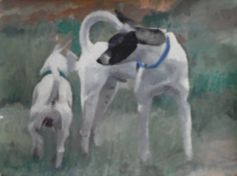 770x573 Saatchi Art Two Dogs Painting By Dorian Allworthy - Two Dogs Painting