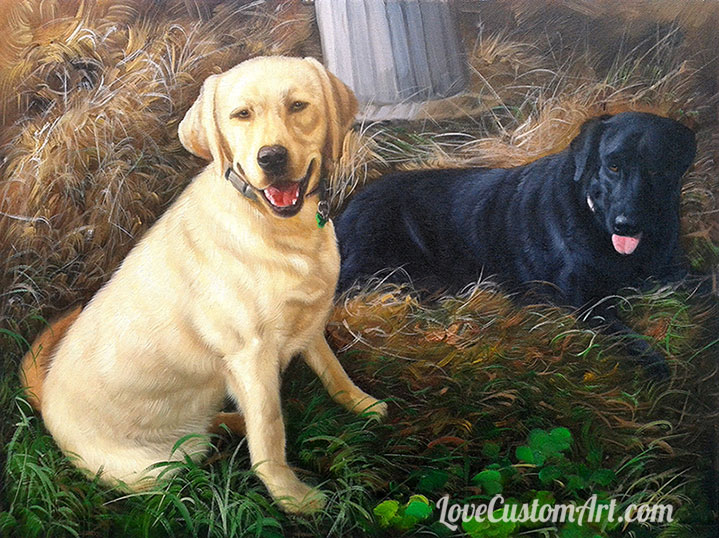 Two Dogs Painting at PaintingValley.com | Explore collection of Two ...