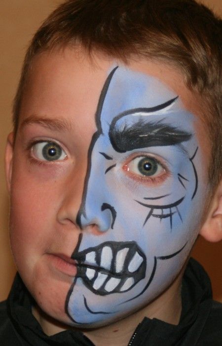 450x700 Halloween Face Painting Gallery - Two Face Painting