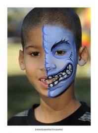 198x267 Two Face By Mazmerized Face Painting.jpg Grins And Giggles - Two Face Painting