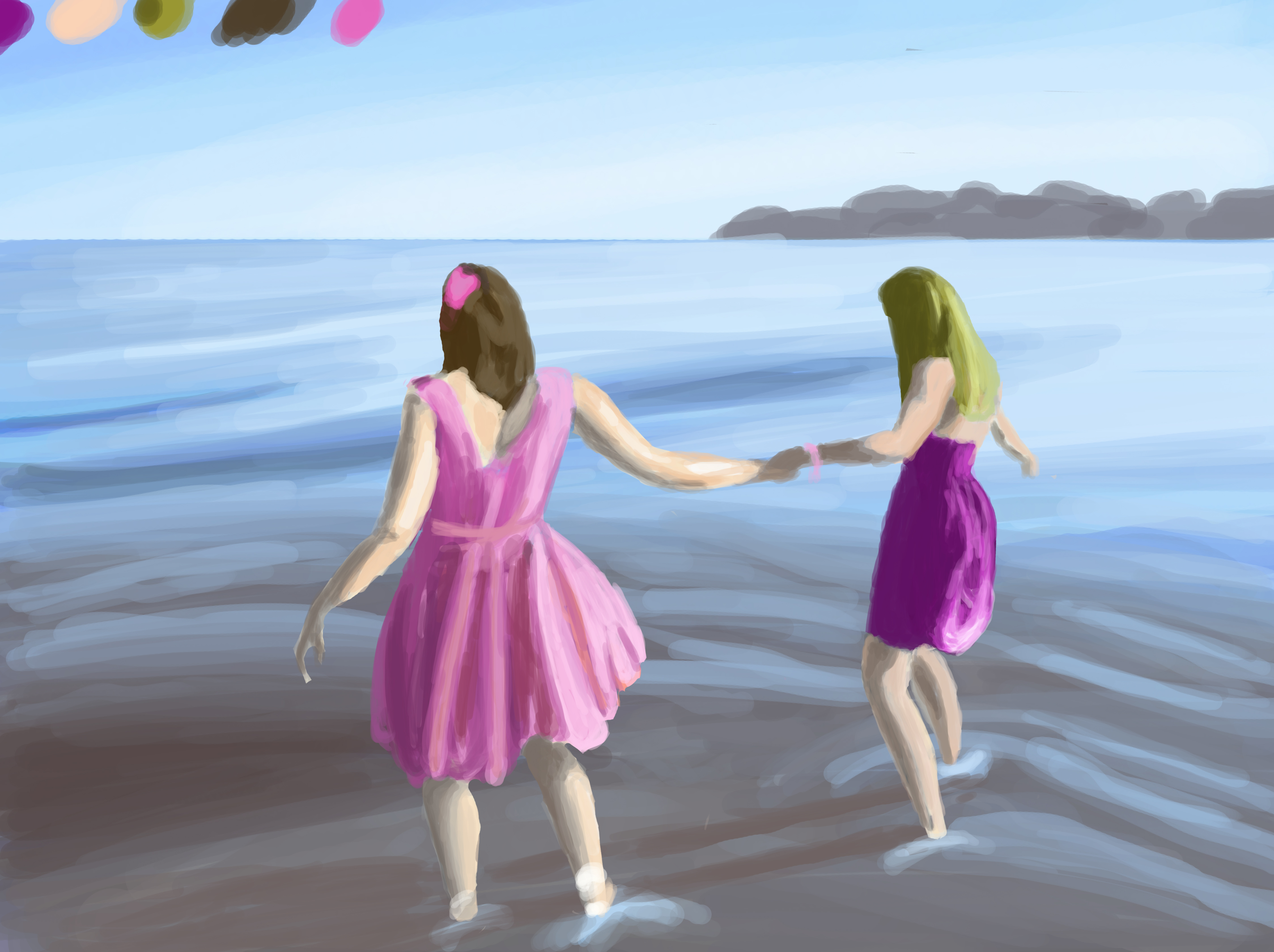 4496x3360 Painting Of Two Friends On The Coast Of France Tim Kaiser's Art - Two Friends Painting