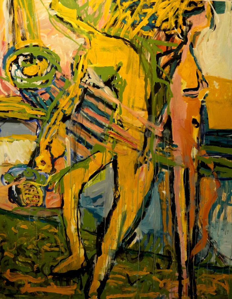 770x992 Saatchi Art Two Friends Painting By Adele Liepa Kaunaite - Two Friends Painting