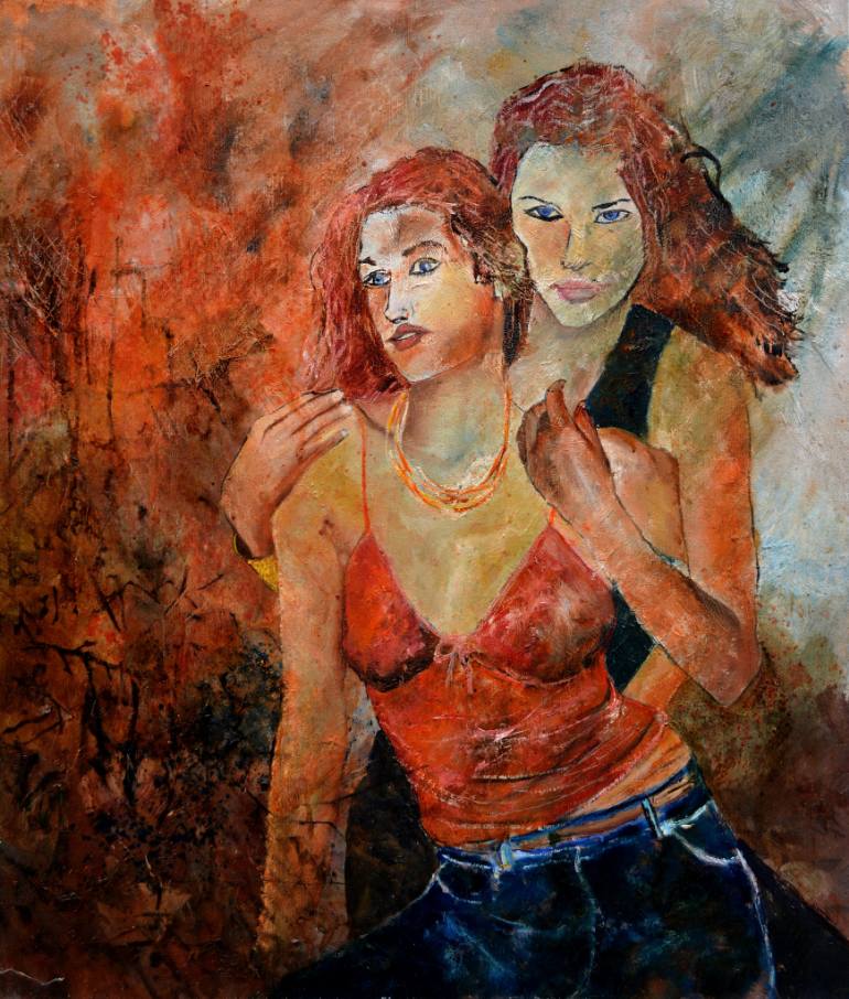 770x906 Saatchi Art Two Friends 67 Painting By Pol Ledent - Two Friends Painting