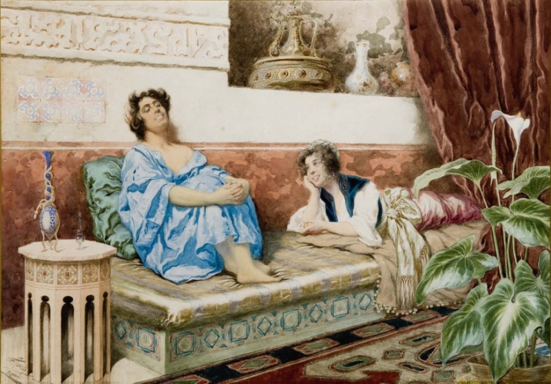 800x558 Two Friends Painting Giuseppe Aureli Oil Paintings - Two Friends Painting