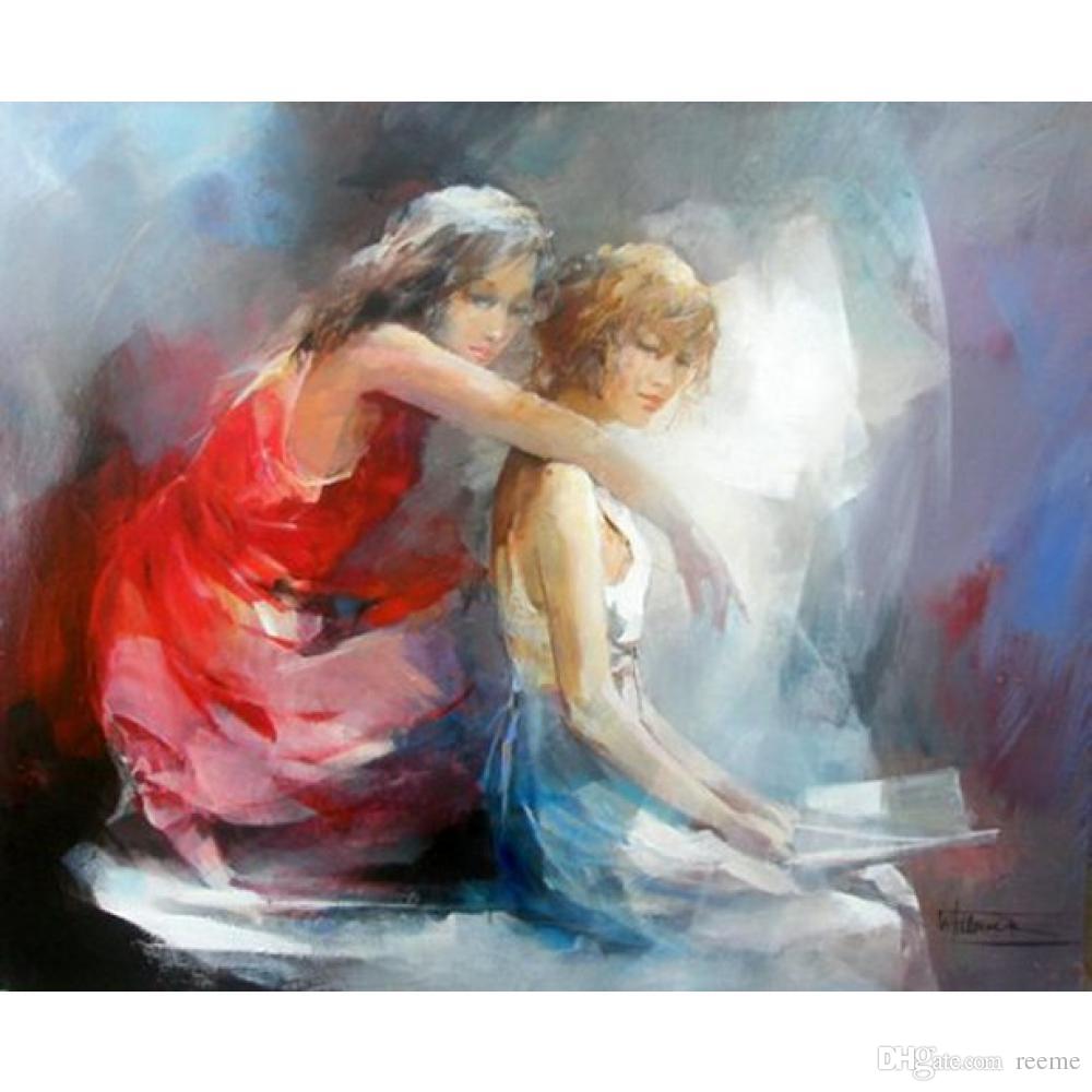 1000x1000 2018 Modern Painting Figurative Two Friends By Willem Haenraets - Two Friends Painting