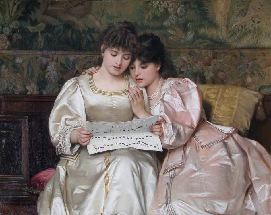 944x749 Two Girls Singing Art Uk - Two Girls Painting