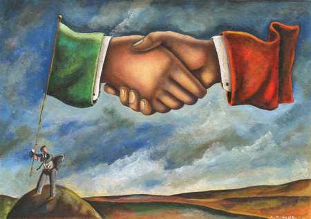 450x316 Stock Illustration - Two Hands Painting