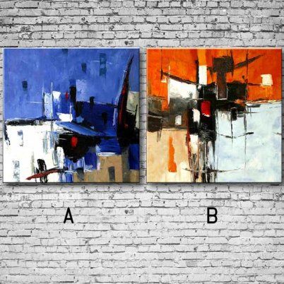 402x402 Together Abstract Oil Painting Set Of Two Hand Painted On Canvas - Two Hands Painting