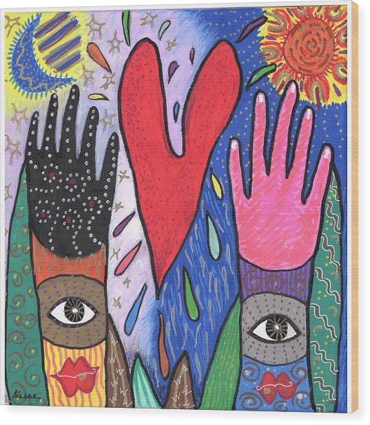 537x618 Two Hands Painting By Sharon Nishihara - Two Hands Painting