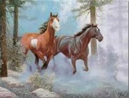 265x200 Two Horses Abstract Horse Painting Sale China Cheap Painting - Two Horses Painting