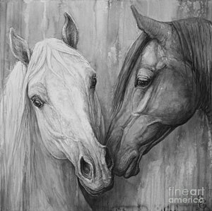300x299 Two Horses Paintings Fine Art America - Two Horses Painting