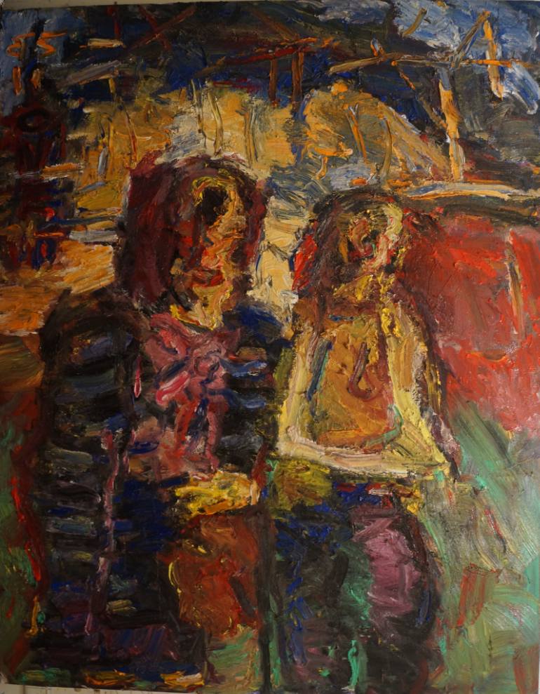 770x989 Saatchi Art Two Lovers Painting By Kyriakos Frantzeskos - Two Lovers Painting