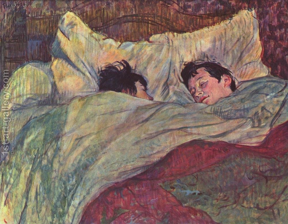 1000x776 Two Girls In Bed Toulouse Lautrec Reproduction 1st Art Gallery - Two Lovers Painting