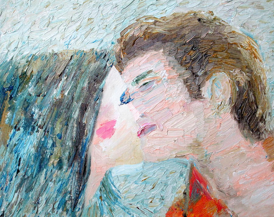 900x713 Two Lovers Kissing Painting By Fabrizio Cassetta - Two Lovers Painting
