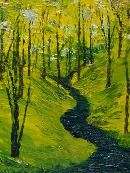 263x350 Two Roads Diverged In A Yellow Wood By Conor Murphy - Two Roads Diverged In A Yellow Wood Painting