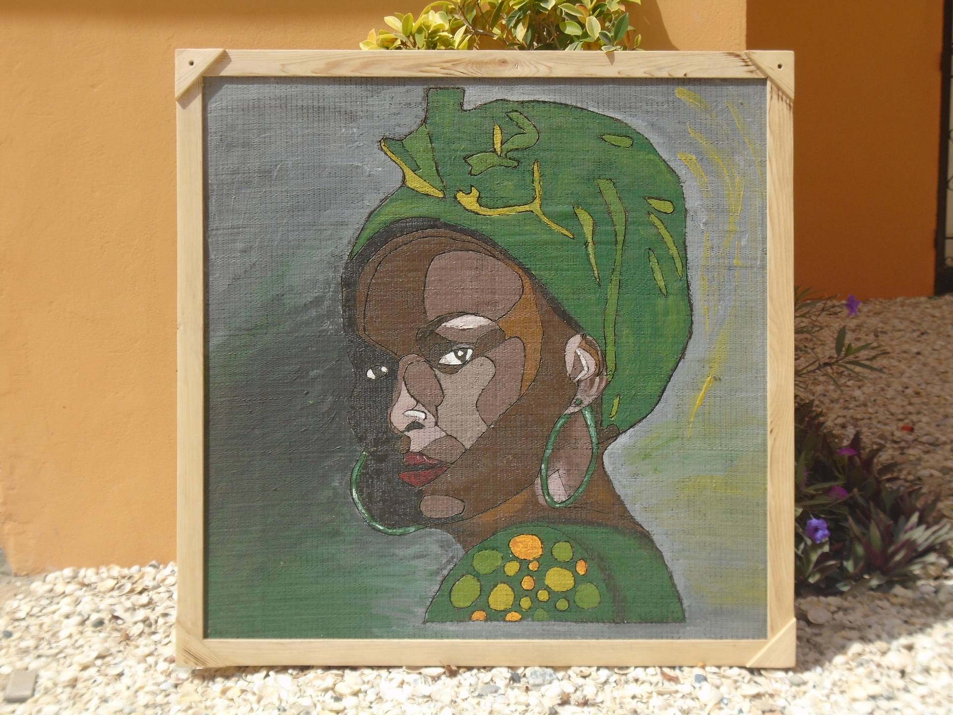 1920x1440 Saatchi Art African Woman - Two Sided Painting