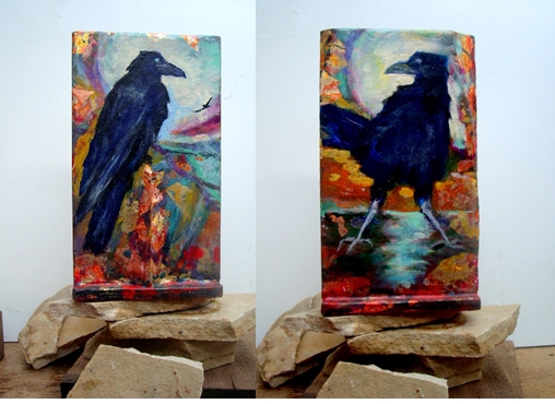 508x370 Two Sided Standing Crow Paintings Etsy Art Works By Sharles - Two Sided Painting