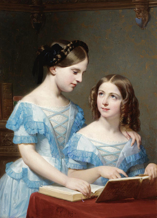 651x900 The Two Sisters Painting By Nicolas Louis Francois Gosse - Two Sisters Painting