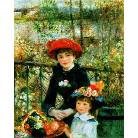 458x458 Two Sisters Aka On The Terrace By Pierre Auguste Renoir Oil - Two Sisters Painting