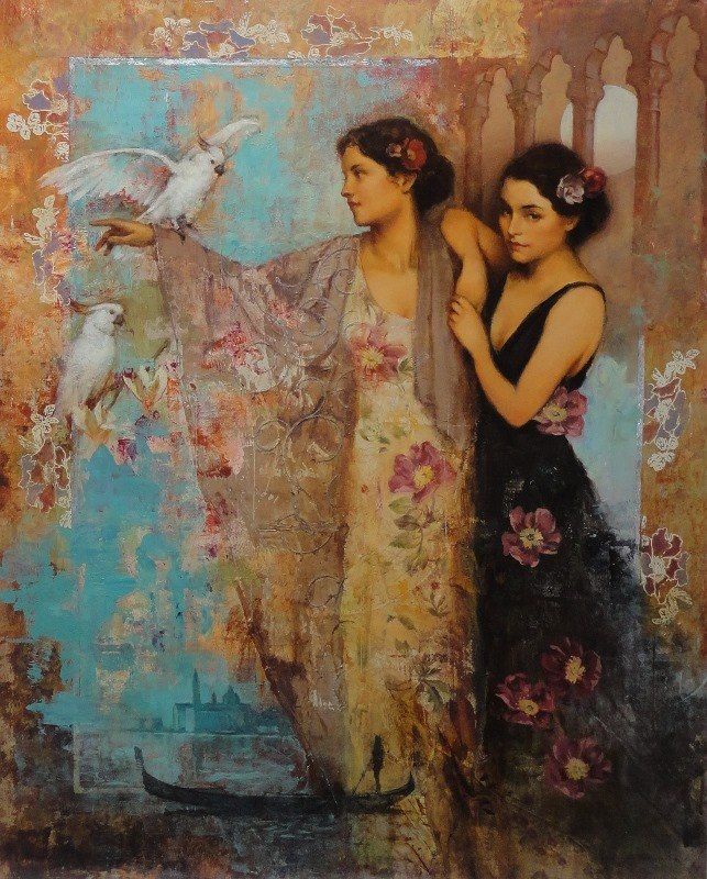 643x800 Francois Fressinier Arte The Two, Facebook And Sisters - Two Sisters Painting