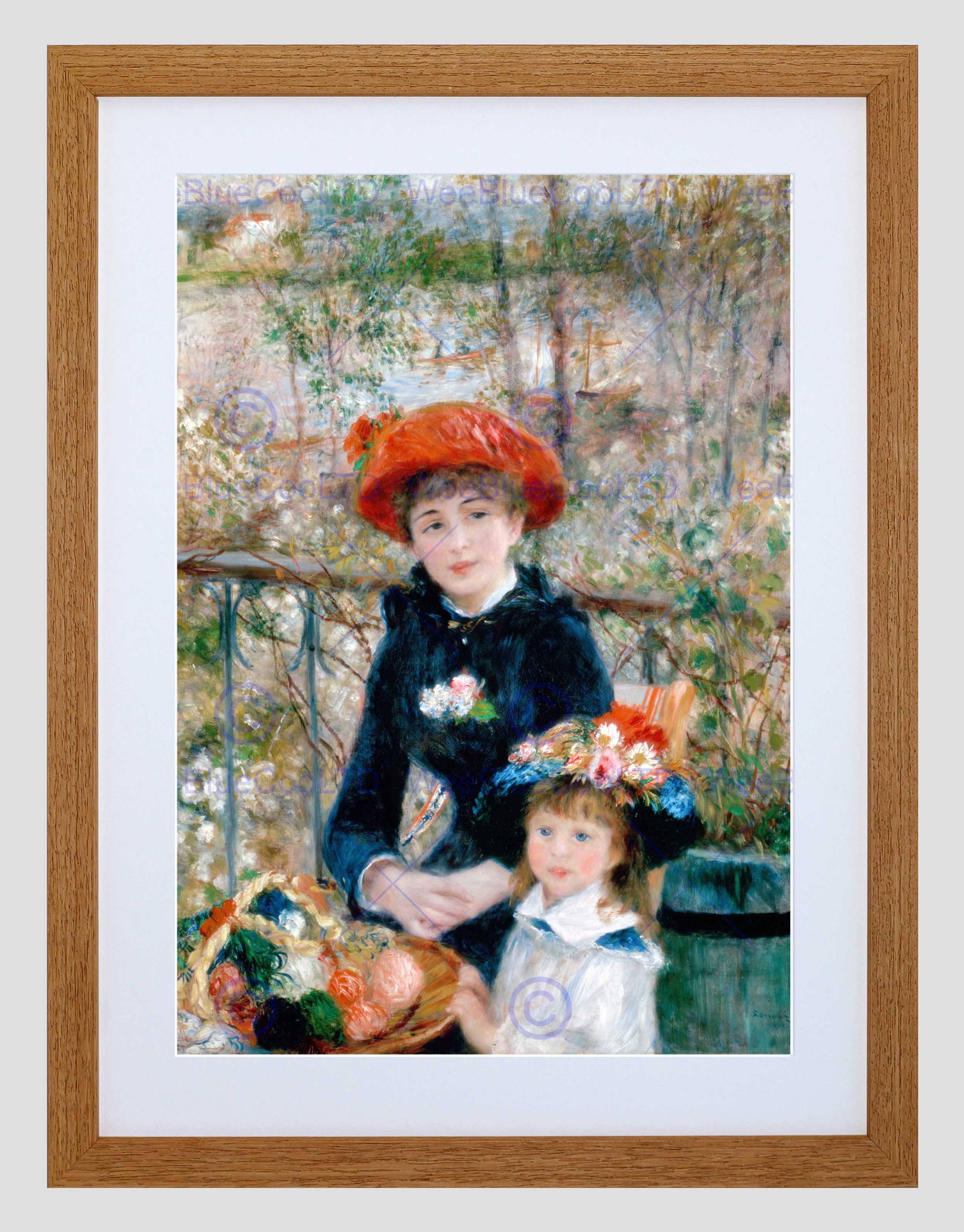 2500x3195 Painting Portrait Exterior Renoir Two Sisters Terrace Framed Art - Two Sisters Painting