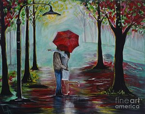 300x236 Two Women Kissing Paintings Fine Art America - Two Women In Love Painting