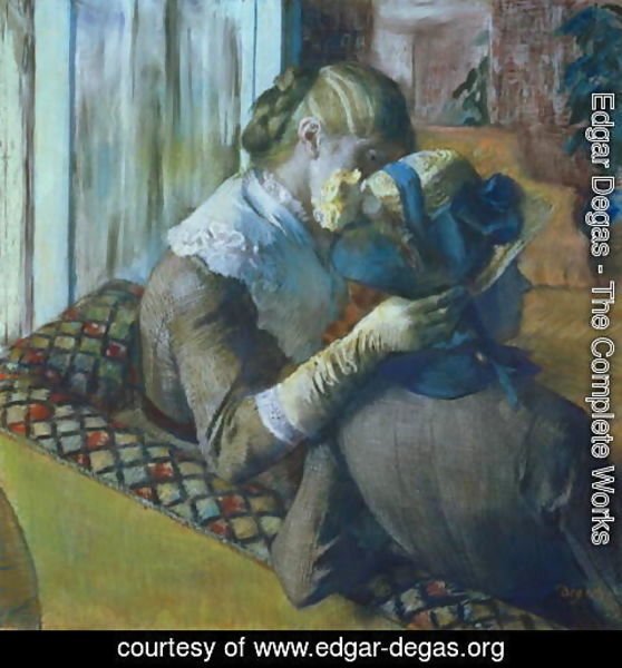 558x600 Edgar Degas - Two Women In Love Painting