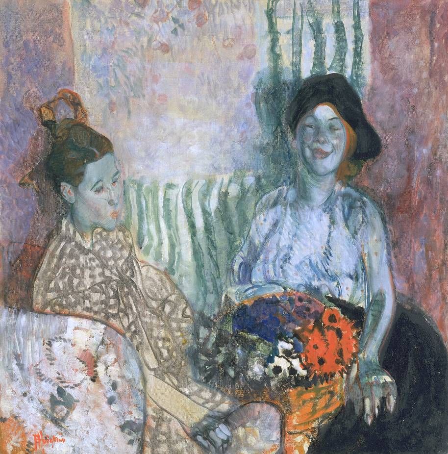 914x926 Frances Hodgkins - Two Women In Love Painting