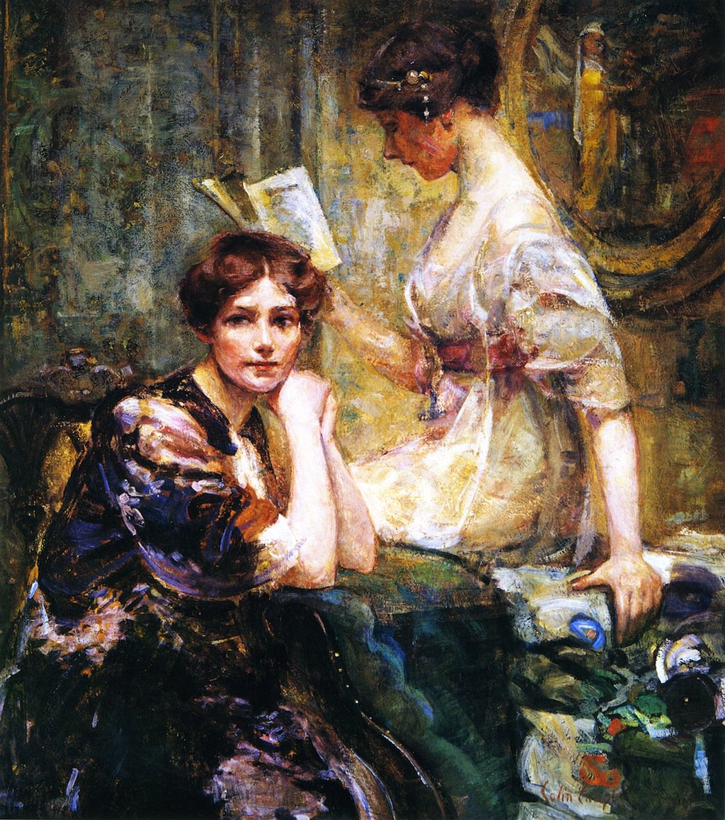 1024x1159 Two Women Painting Colin Campbell Cooper Oil Paintings - Two Women Painting