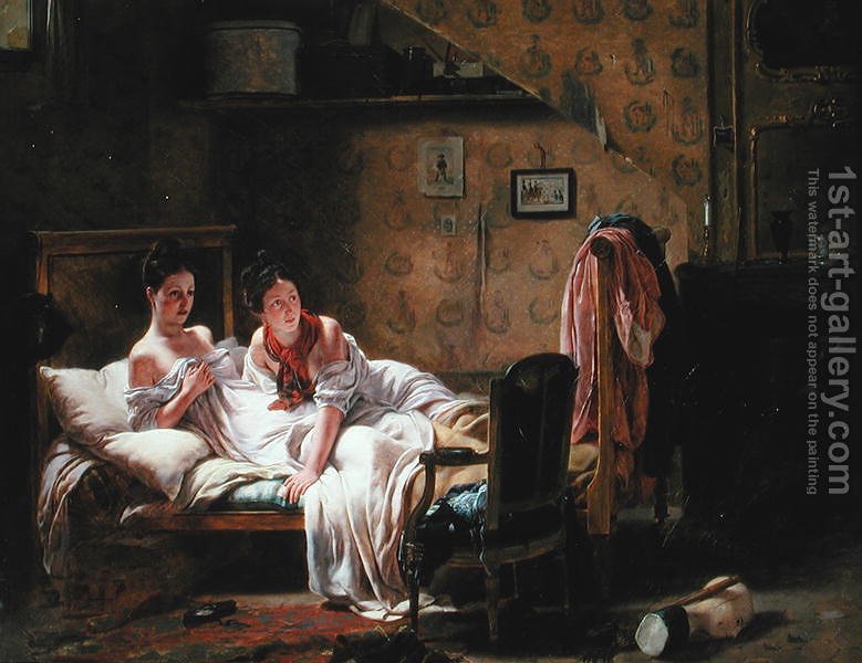 779x600 Two Women In Bed J.a. Rohne Reproduction 1st Art Gallery - Two Women Painting