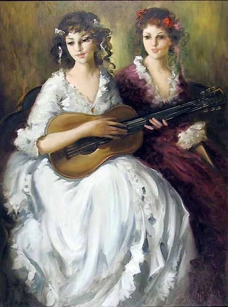 450x606 Violetta Koszeghy, Two Women - Two Women Painting