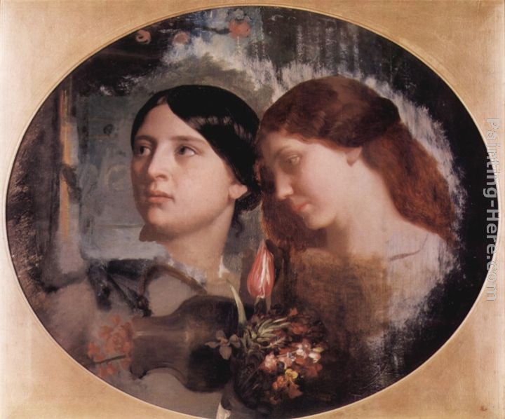 720x598 Charles Gleyre Two Women With A Bouquet Of Flowers Painting - Two Women Painting