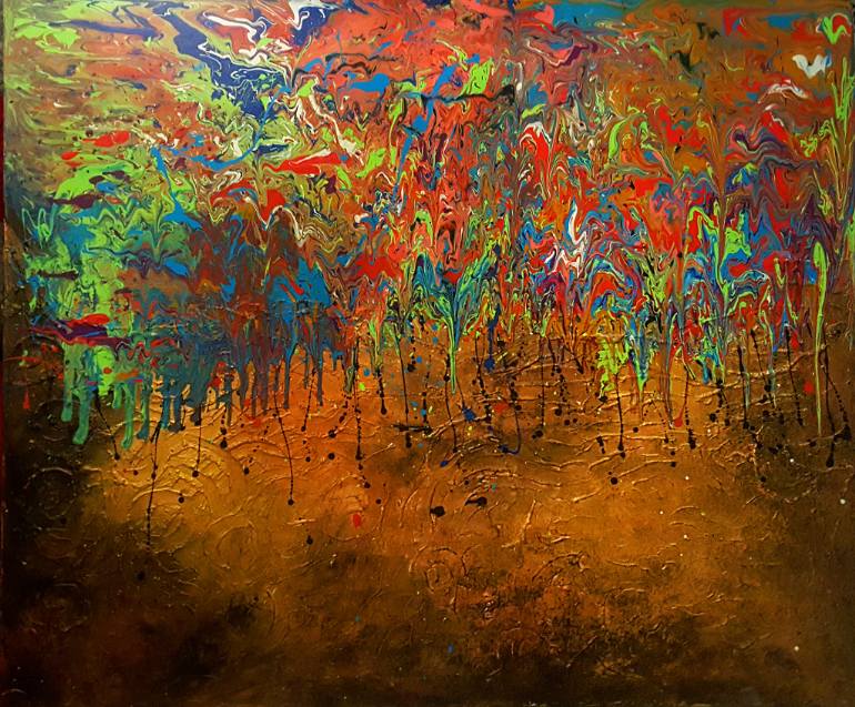 770x637 Saatchi Art Two Worlds Meet Painting By Sheeba Khan - Two Worlds Painting