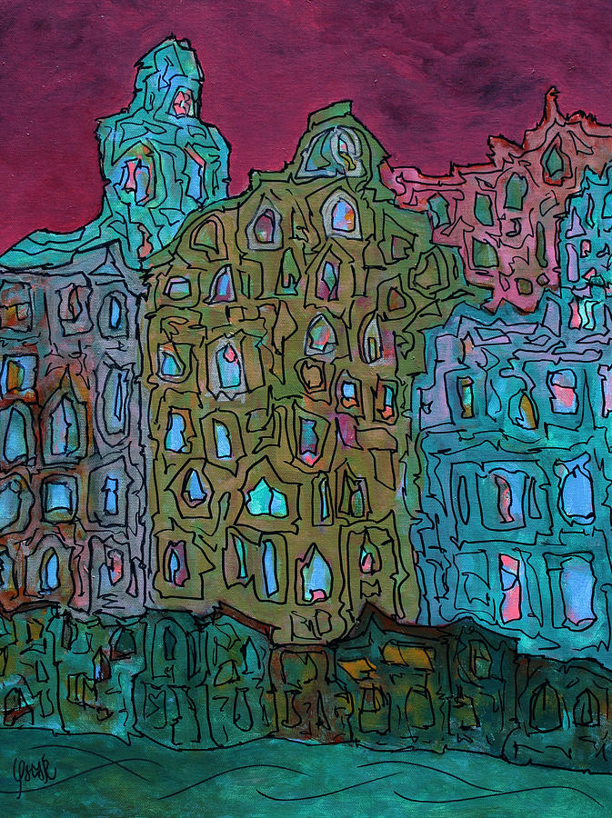 673x900 Two Worlds Painting By Oscar Penalber - Two Worlds Painting