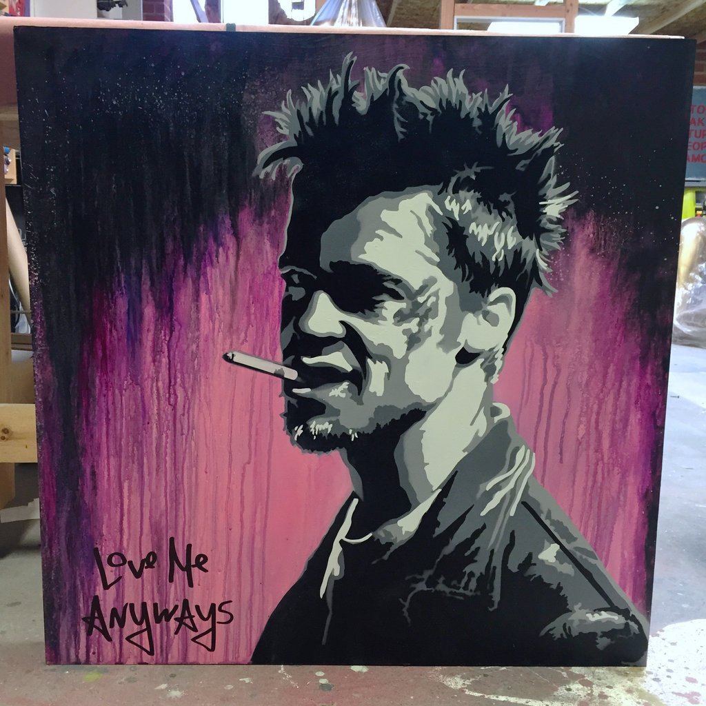 1024x1024 Tyler Durden Painting Paper And Fabric - Tyler Painting