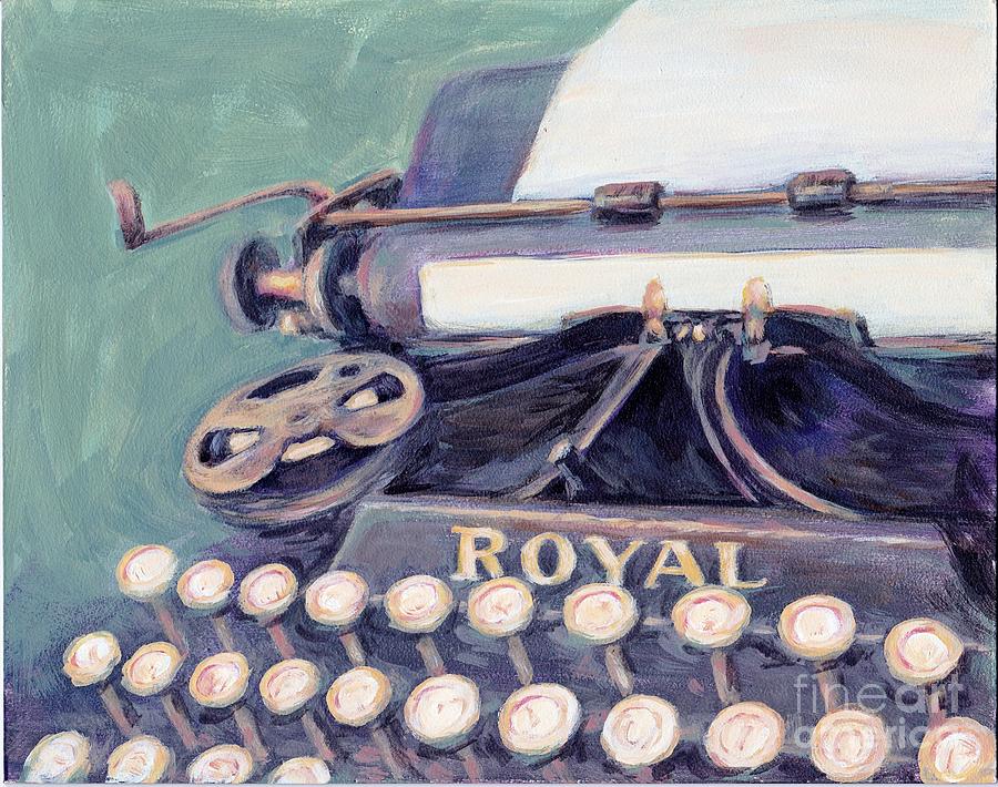 900x710 Royal Typewriter Painting By Linda Hall - Typewriter Painting