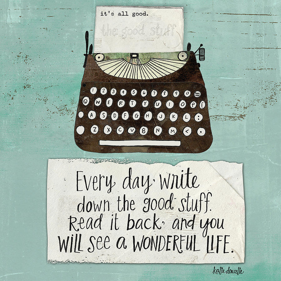 900x900 Typewriter Painting By Katie Doucette - Typewriter Painting