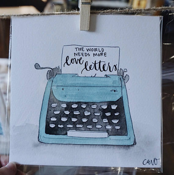 570x576 Watercolor Typewriter Painting - Typewriter Painting