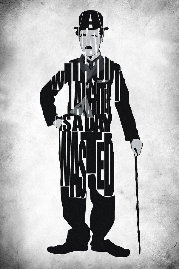 600x900 Charlie Chaplin Painting - Typography Painting