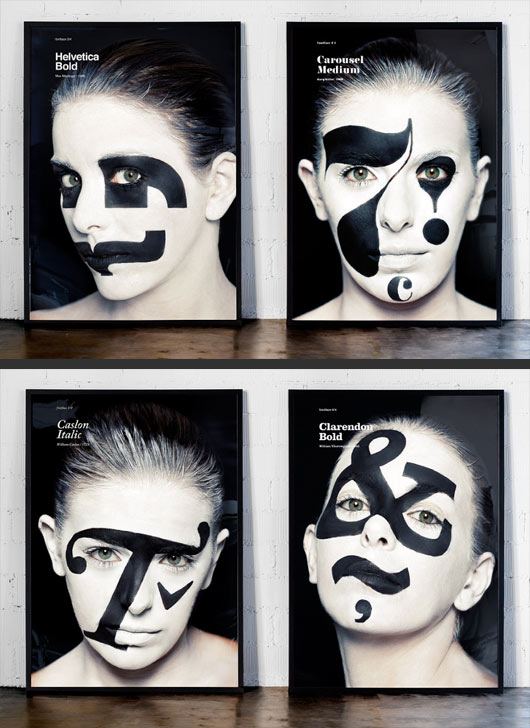 530x728 Typefaces Painted Onto Models .mmmm Typecast Creative - Typography Painting