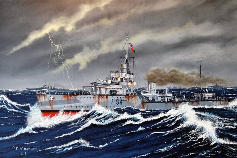 770x513 Saatchi Art U Boat Hunter Painting By Phill Simpson - U Boat Painting