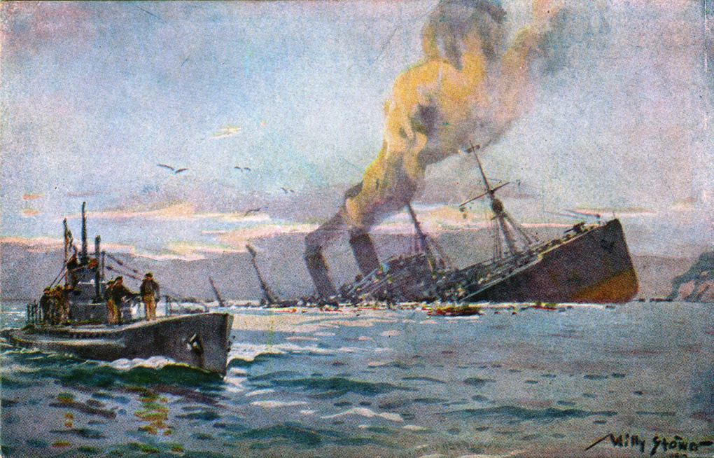 1020x654 3131917 The U Boat War's Progress World War 1 Live - U Boat Painting