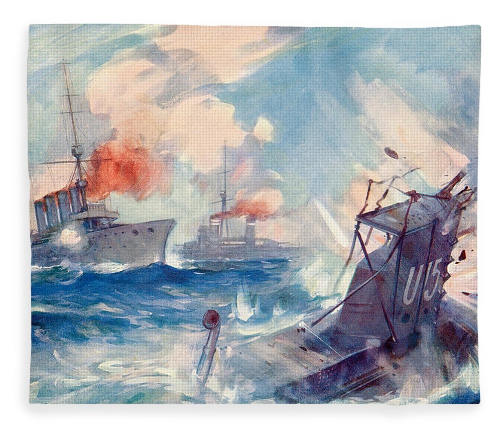 1000x860 The Sinking Of A German U Boat After Being Rammed By The British - U Boat Painting