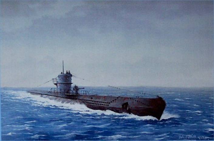 705x465 U655 - U Boat Painting