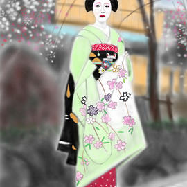 270x270 Paintings Of Geisha Girls - Uchida Kosaburo Geisha Painting